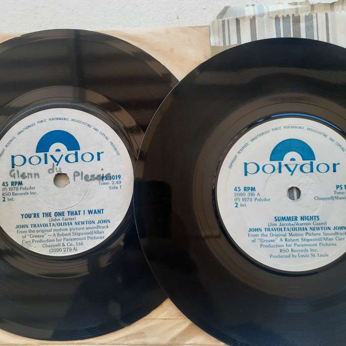 VINYL - John Travolta / Olivia Newton-John - You're The One... & Summer Nights [2 x 45 RPM LP]