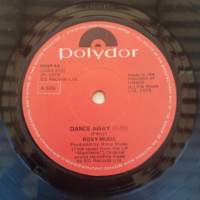 VINYL - Roxy Music - Dance Away / Cry, Cry, Cry [45 RPM LP - Irish press]
