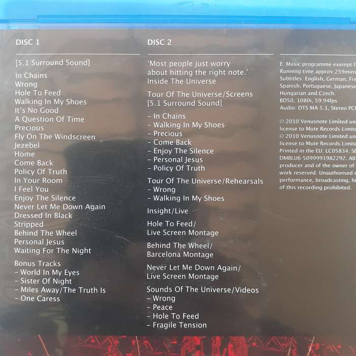 Depeche Mode - Tour Of The Universe : Barcelona 20/21.11.09 [2 Disc Blu-ray] (2010)
