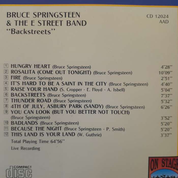 Bruce Springsteen & The E Street Band - Backstreets (On Stage - Unofficial Live) (1992)