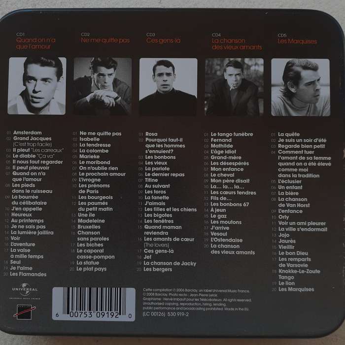 Jacques Brel - Les 100 Plus Belles Chansons [5 CD Steel Tin Box Set] (2008)