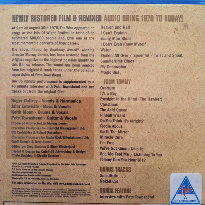 The Who - Live At The Isle Of Wight Festival 1970 [Blu-ray]