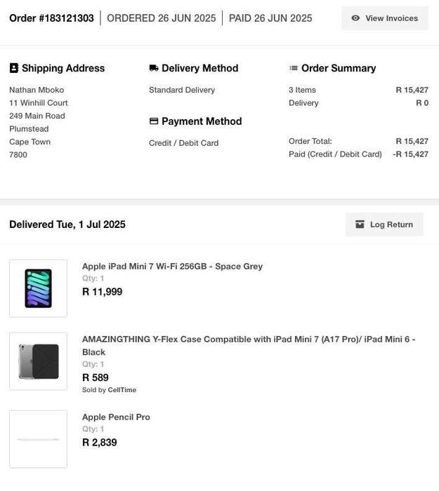BRAND NEW Apple iPad Mini 7 Wi-Fi 256GB - Space Grey