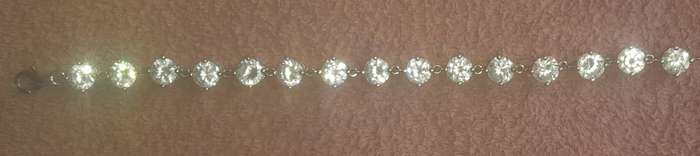 Sterling Silver Bracelet with 15 Round Cut Moissanite Stones