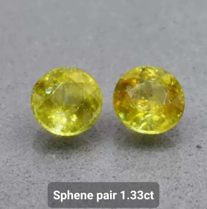 3 Pieces Sphene Lot Natural Round Cut Yellowish Green Sphene