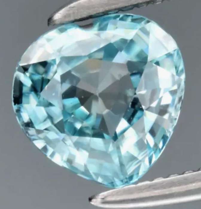 Heart Cut Natural Blue Zircon