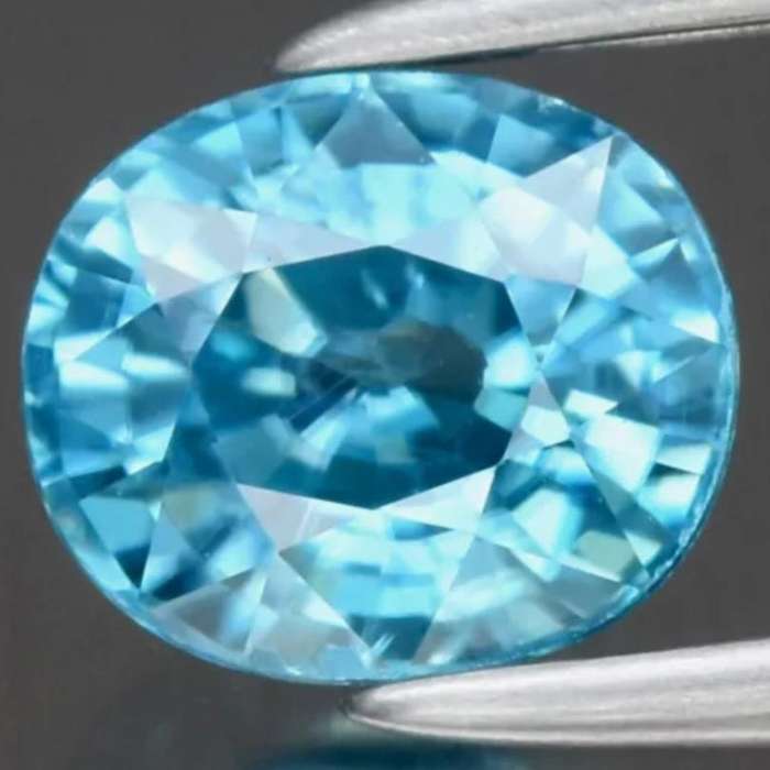 Oval Cut Natural Blue Zircon