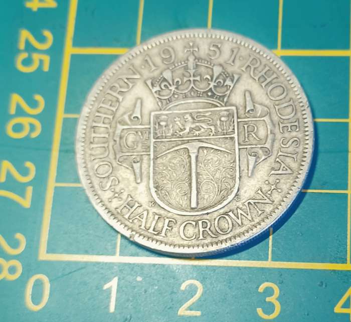 1951 Southern Rhodesia ~ Half Crown