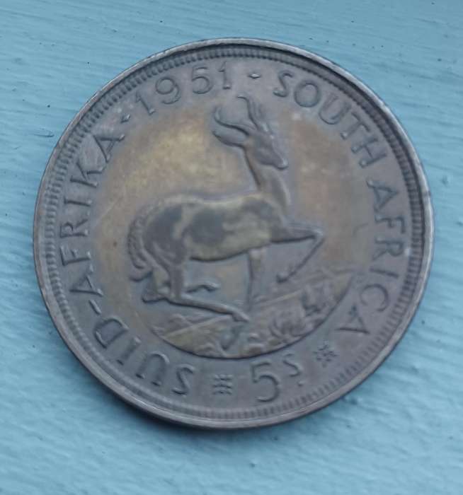 1951 ~ SA Union silver 5 shilling