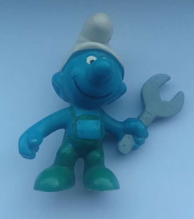 Mechanic Smurf  ~ Peyo Schleich ~ Vintage 80's