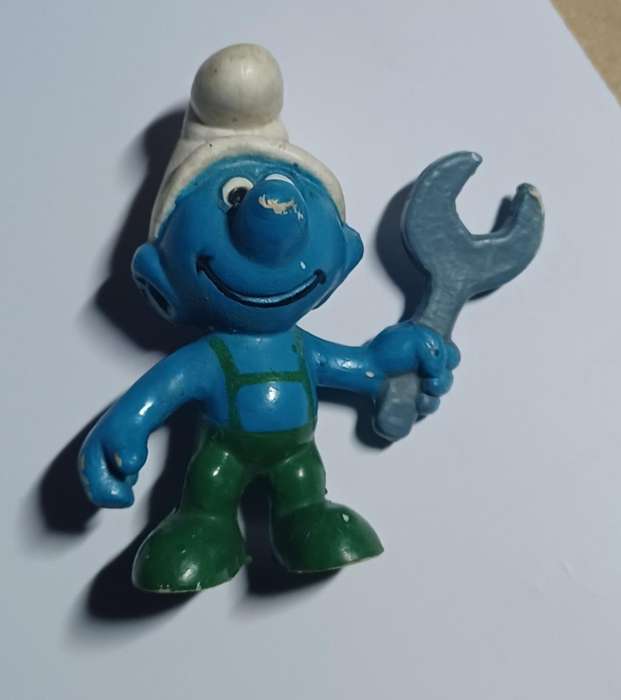 Mechanic Smurf  ~ Peyo Schleich ~ Vintage 80's