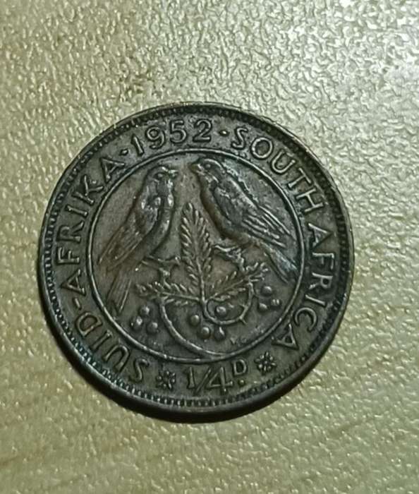 1952 ~ 1/4D ~ 1/4 Penny ~ Farthing ~ South Africa