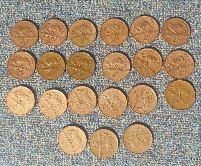 1970-1990 Republic 2c set in sequence