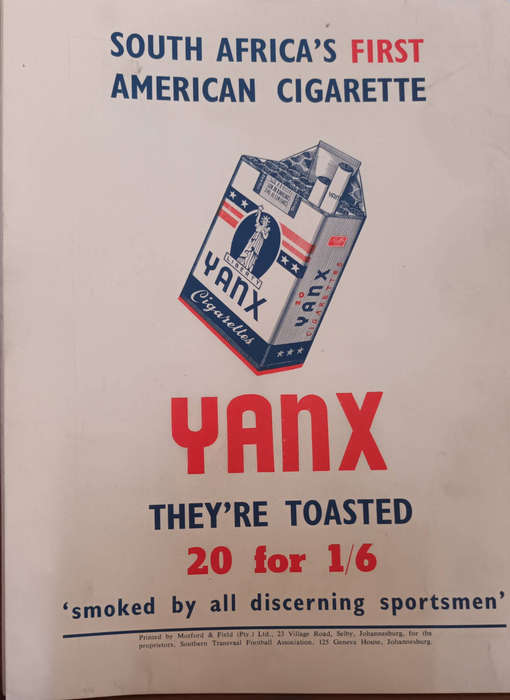 1st International Football match program 1956 Rand Stadium