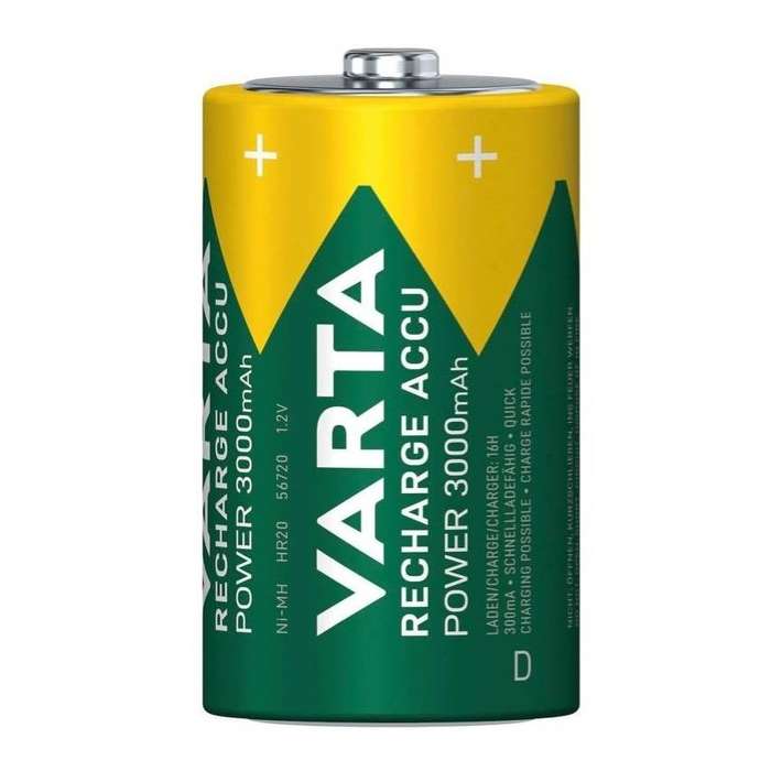 Varta Rechargeable Size D 3000mAh Batteries 2 Pack