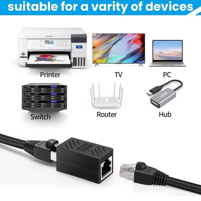 RJ45 Network Cable Extender Connector Female to Female