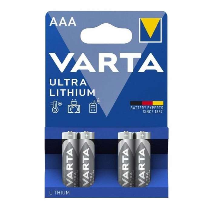 Varta Ultra Lithium AAA Battery 4 Pack