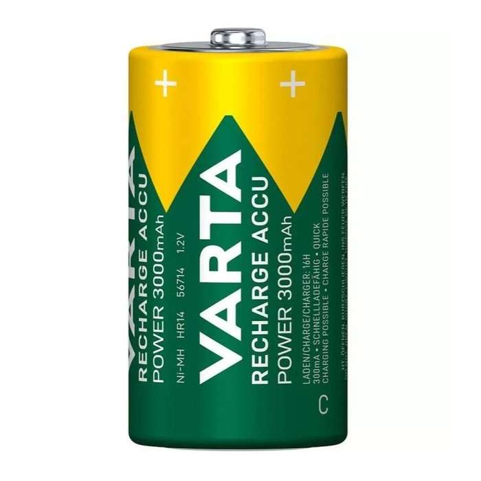 Varta Rechargeable Size C 3000mAh Batteries 2 Pack