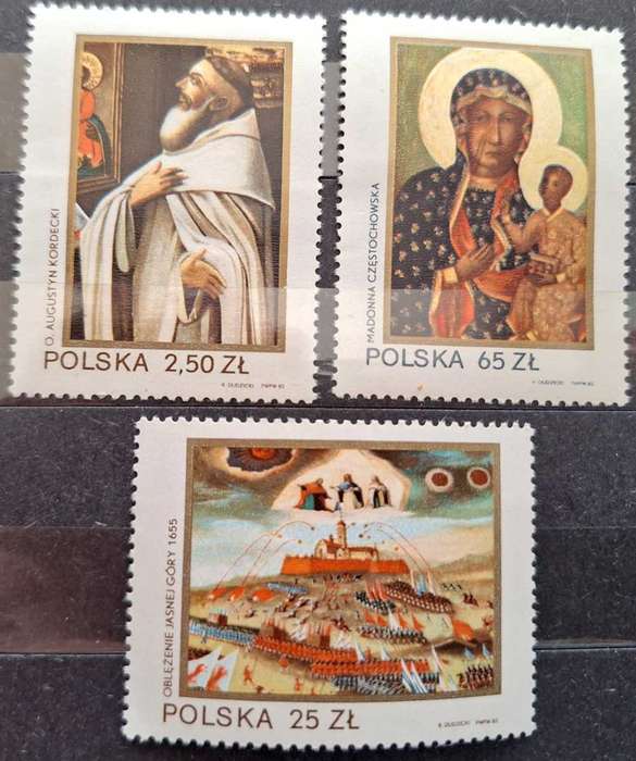 Poland 1982 Black Madonna of Jasna Gora Set of 3 Mint stamps