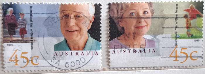 Australia 1999 Celebrating Long Life International Year of Older Persons Set of 2 Used Hinged stamps
