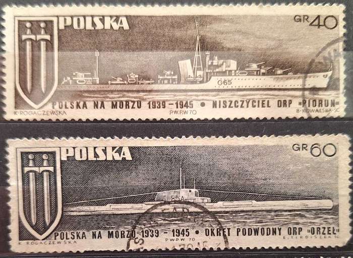Poland 1970 Poland At Sea 1939-1945 2 Cancelled stamps