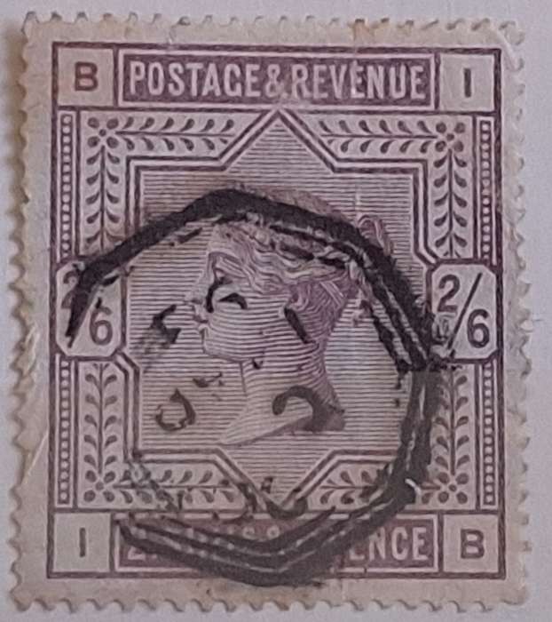 GB 1883/84 Queen Victoria 2 shilling 6 pence  1 Used stamp (BI)