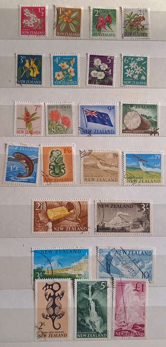 New Zealand 1960 Pictorials Set of 23 Used some Previously Hinged stamps