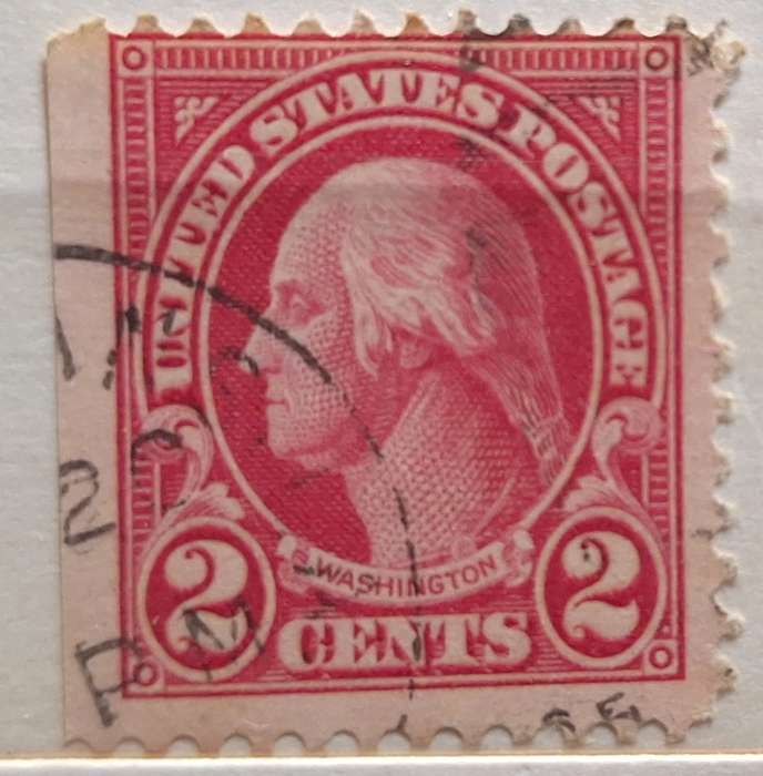 US 1926-28 George Washington Two Cent 2¢ Red Stamp Used 1 side Imperforate