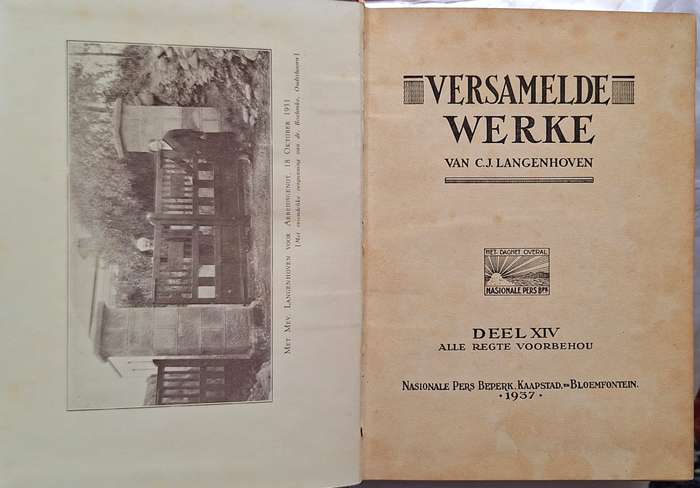Versamelde Werke van C J Langenhoven Deel XIV Hardeband 1937