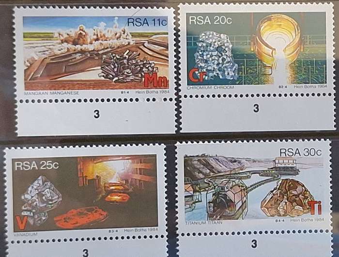 South Africa 1984 Strategic Minerals Set of 4 Mint stamps