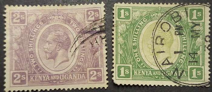 Kenya and Uganda 1922-1927 George V 2 Used Hinged stamps