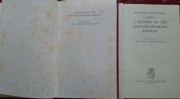 A History of the English Speaking Peoples by Winston S Churchill in 4 Volumes Hardcover 1950's