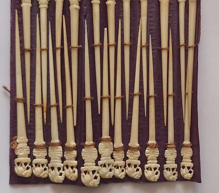 22 Vintage Hand Carved Elephant Cocktail Sticks
