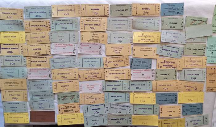 London Transport: Approx 80 Used Tickets (Some dated 1980`s)