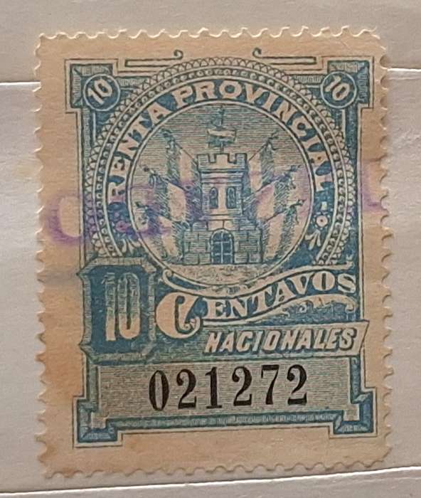 Vintage Argentina Provincial Income Used Numbered Stamp
