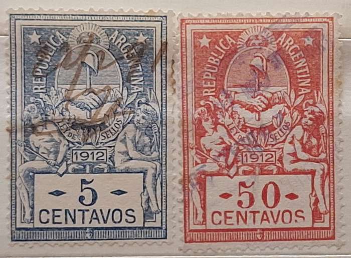 Argentina 1912 Revenue Tax LEY DE SELLOS 2 Used stamp
