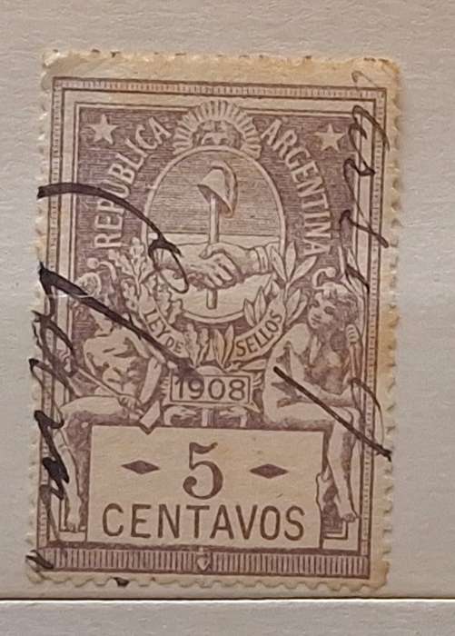 Argentina 1908 Revenue Tax LEY DE SELLOS 1 Used stamp