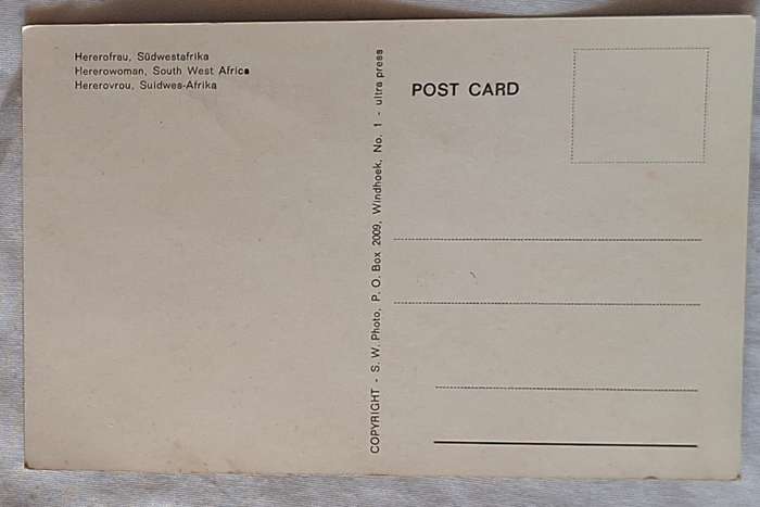 South West Africa Post Card Herero woman S.W. Photo No 1