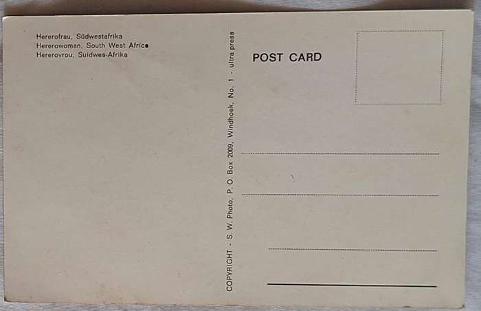 South West Africa Post Card Herero woman S.W. Photo No 1