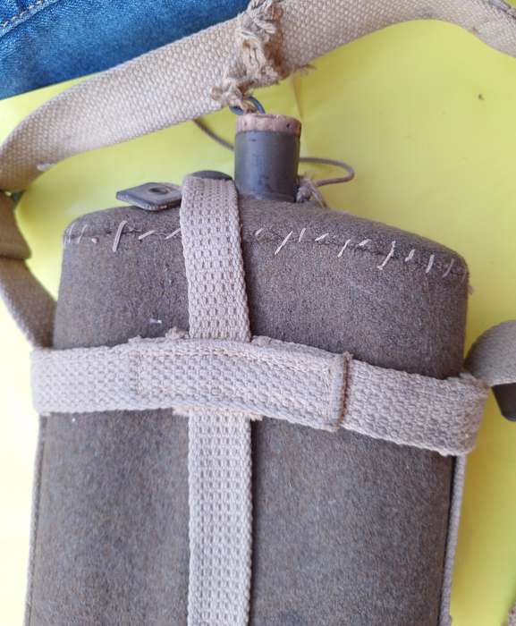 WW2 Water Bottle with Felt Cover and Straps