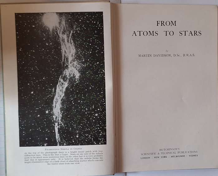 From Atoms to Stars by Martin Davidson Hardcover 1946 Second Edition