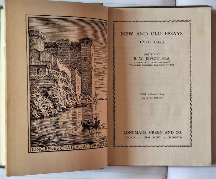New and Old Essays 1820-1935 Ed: R W Jepson Hardcover 1941