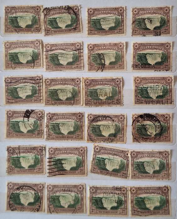 Southern Rhodesia 1935-41 Large Falls 2dx20 Used stamps