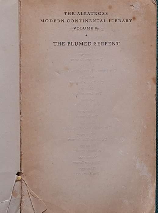 The Plumed Serpent by D H Lawrence Paperback 1936 Vintage ALBATROSS Book
