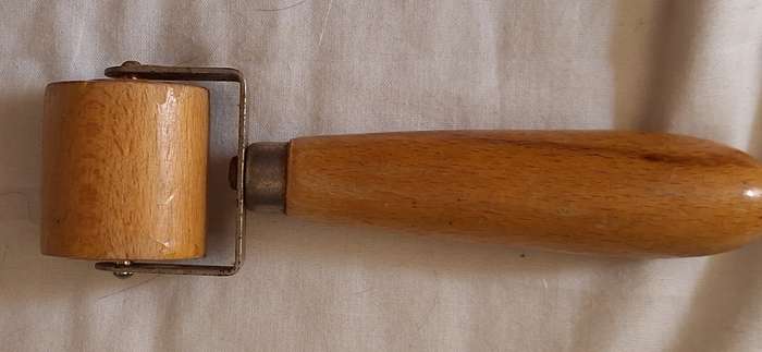 Vintage small SIGNAL wooden roller. Printing decorating