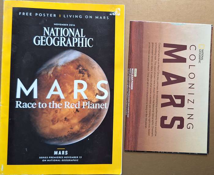 National Geographic November 2016 Mars: Race to the Red Planet complete with Poster