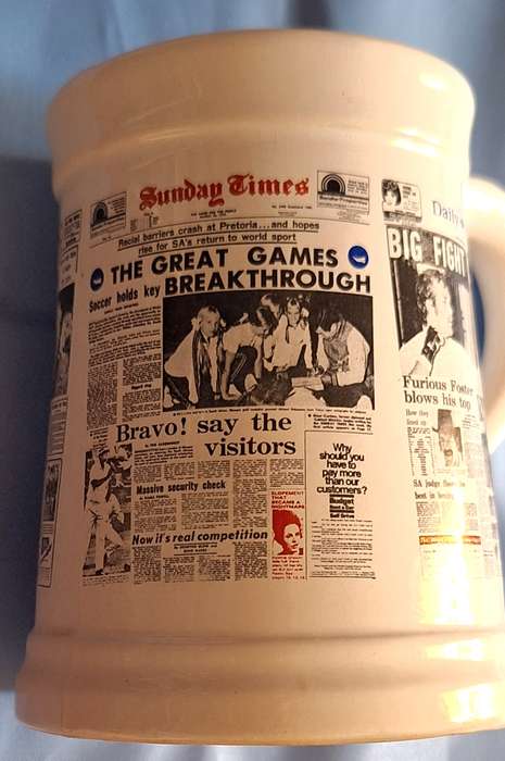 Crescent Pottery Newspaper Tankard