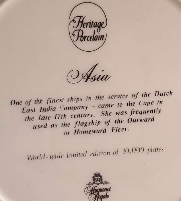 Heritage Porcelain Limited Edition Plate of Asia