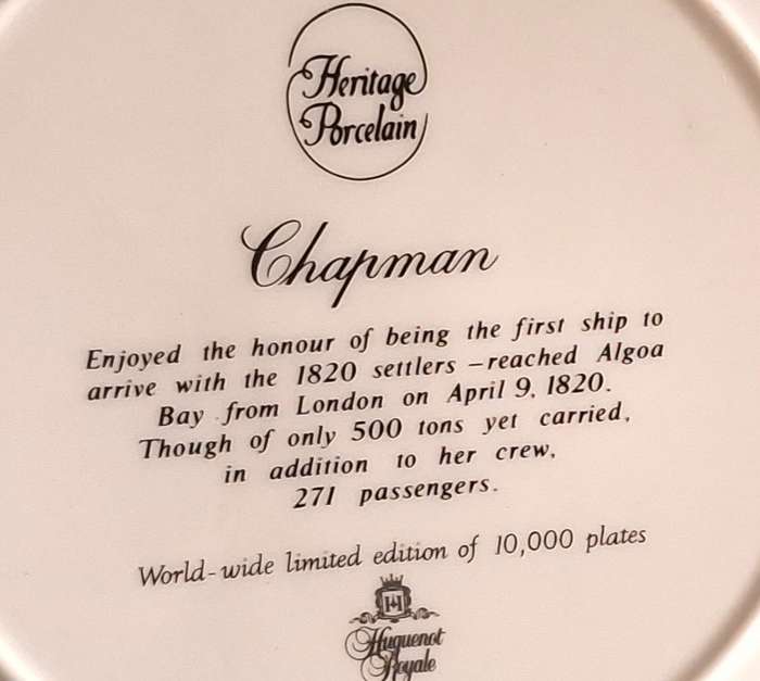 Heritage Porcelain Limited Edition Plate of Chapman