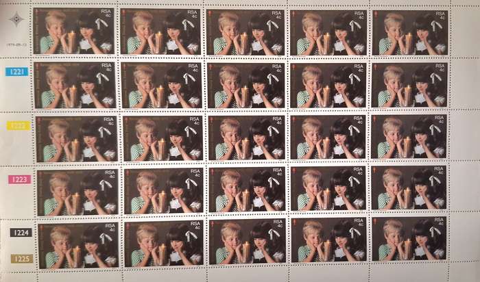 RSA 1979 Christmas Stamp Fund Mint Sheet of 25 Stamps